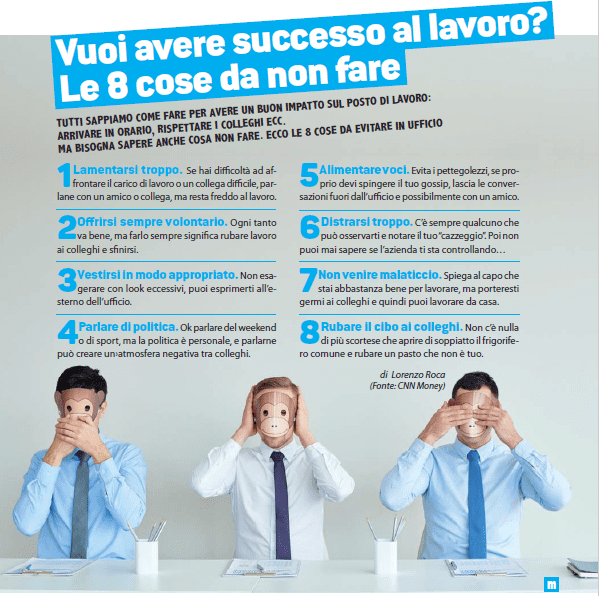lavoro comportamenti da evitare