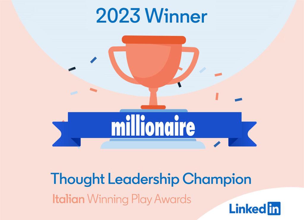 Millionaire vince il premio Thought Leadership Award
